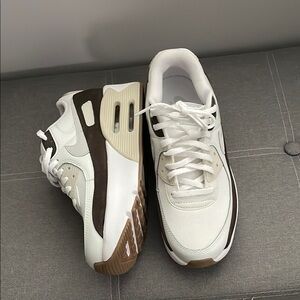 Nike Air Max White and Brown Sneakers